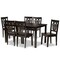 Baxton Studio Luisa Modern and Contemporary Transitional Dark Brown Finished Wood 7-Piece Dining Set 177-11381-10519-Zoro - alternate 1